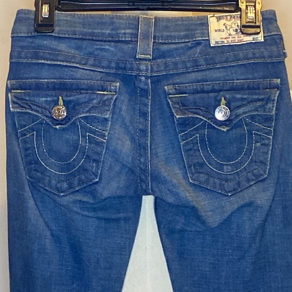 True Religion 'Hi-Rise Boot' Flare Jeans in Light Blue Denim (24W x 33L) - Picture 7 of 9